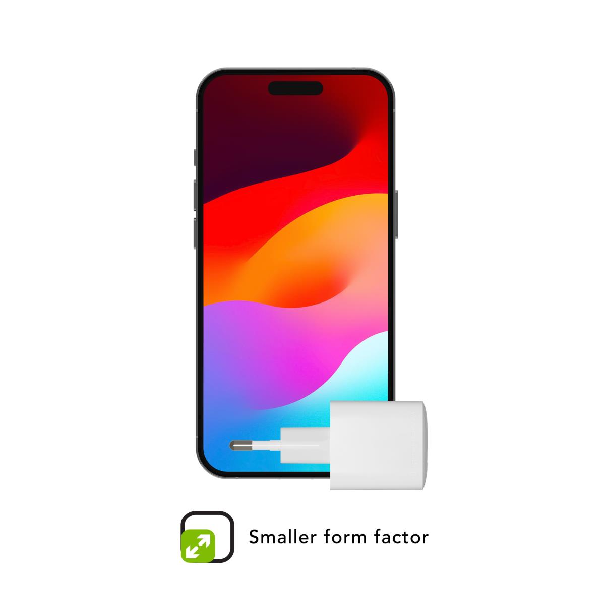 re-charge - Power adapter - 30 watt - PD - 2 output connectors (USB, USB-C) - white - Europe thumbnail