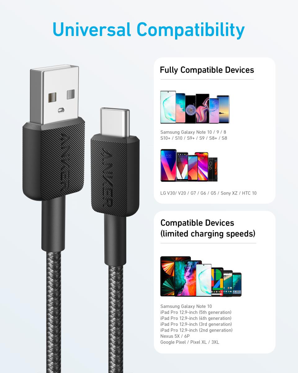 322 USB-A TO USB-C CABLE 3FT BRAID B thumbnail