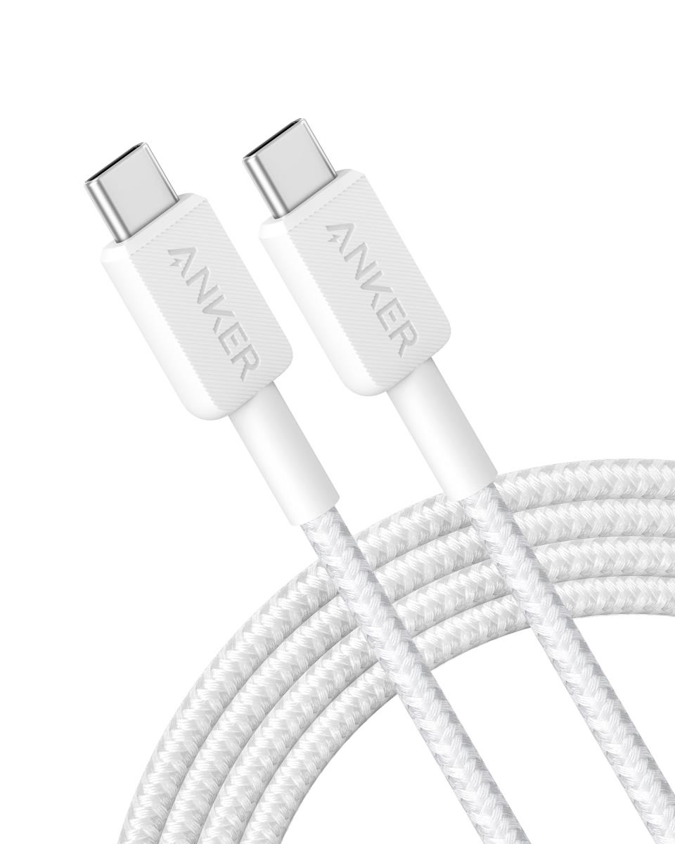322 USB-C TO USB-C CAB 6FT BRAIDEDWH thumbnail