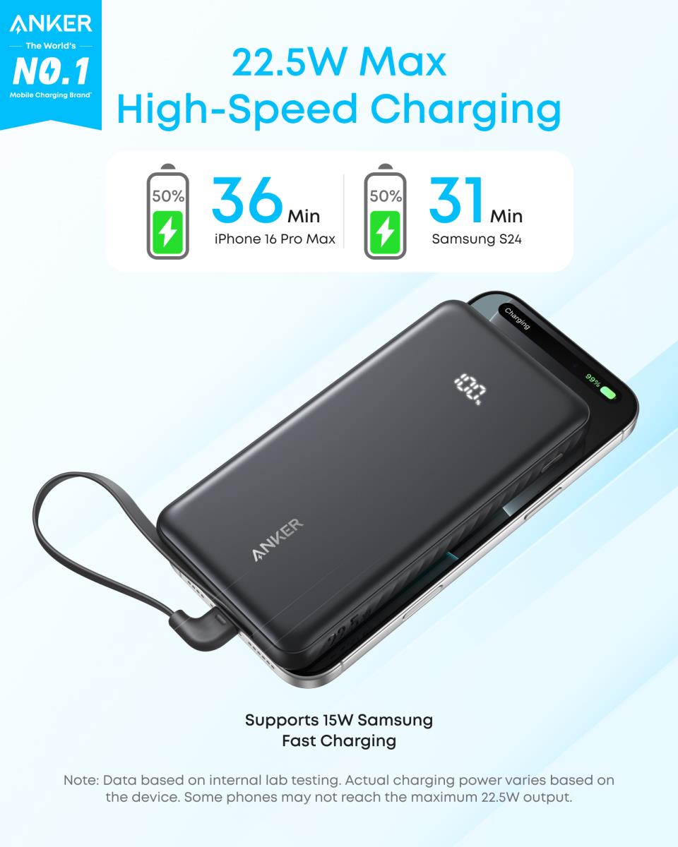 ZOLO POWERBANK 10K 22.5W USB-C CABLE thumbnail