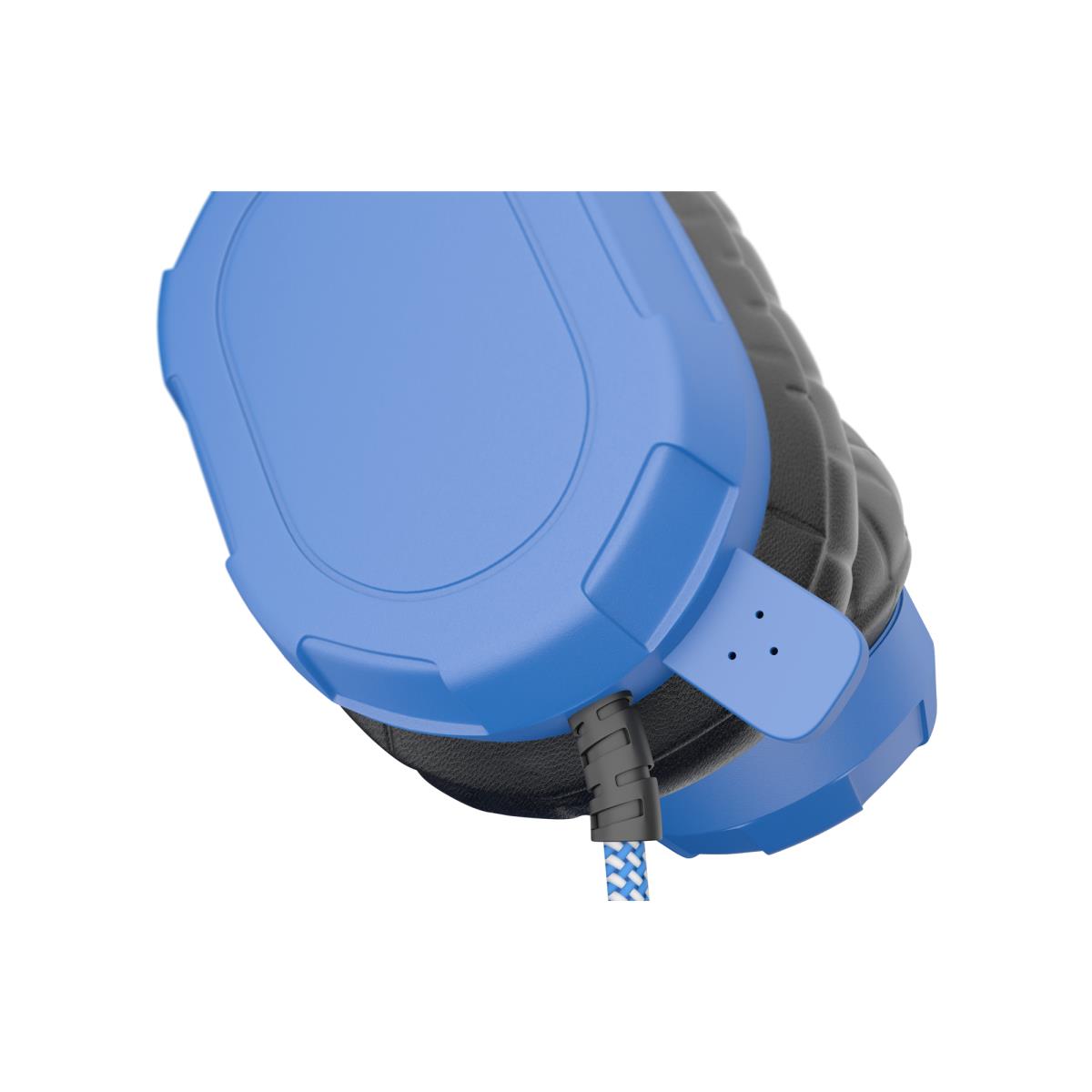 Extreme Headset withbraided cable inline volume control built-in microphone 3.5mm connector breakaway adapter (Blue) thumbnail