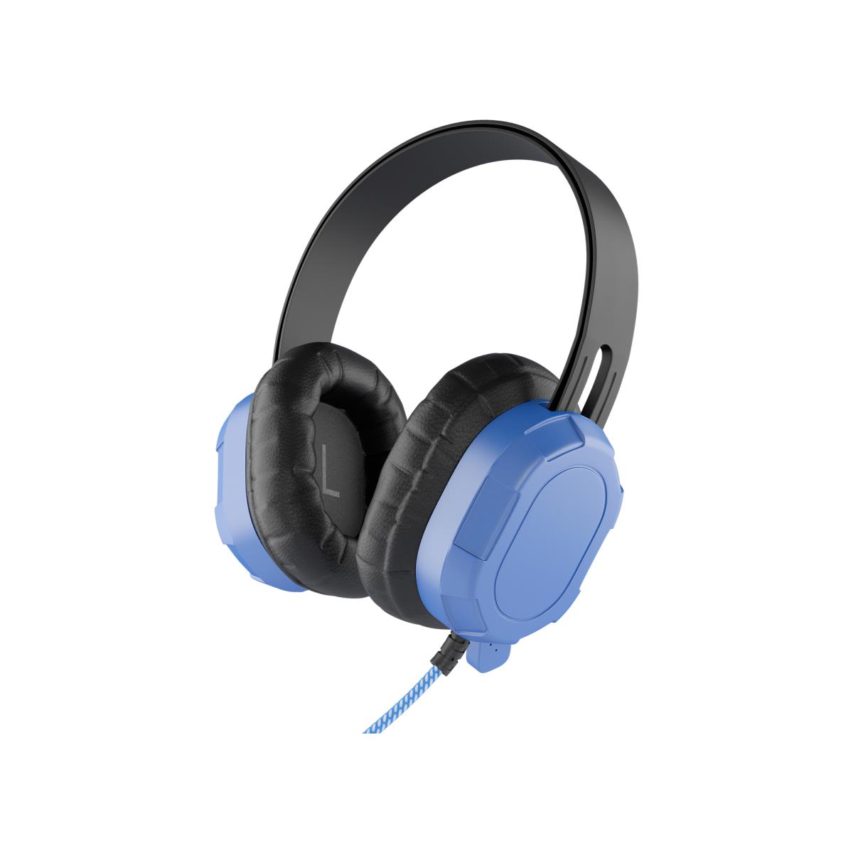 Extreme Headset withbraided cable inline volume control built-in microphone 3.5mm connector breakaway adapter (Blue) thumbnail