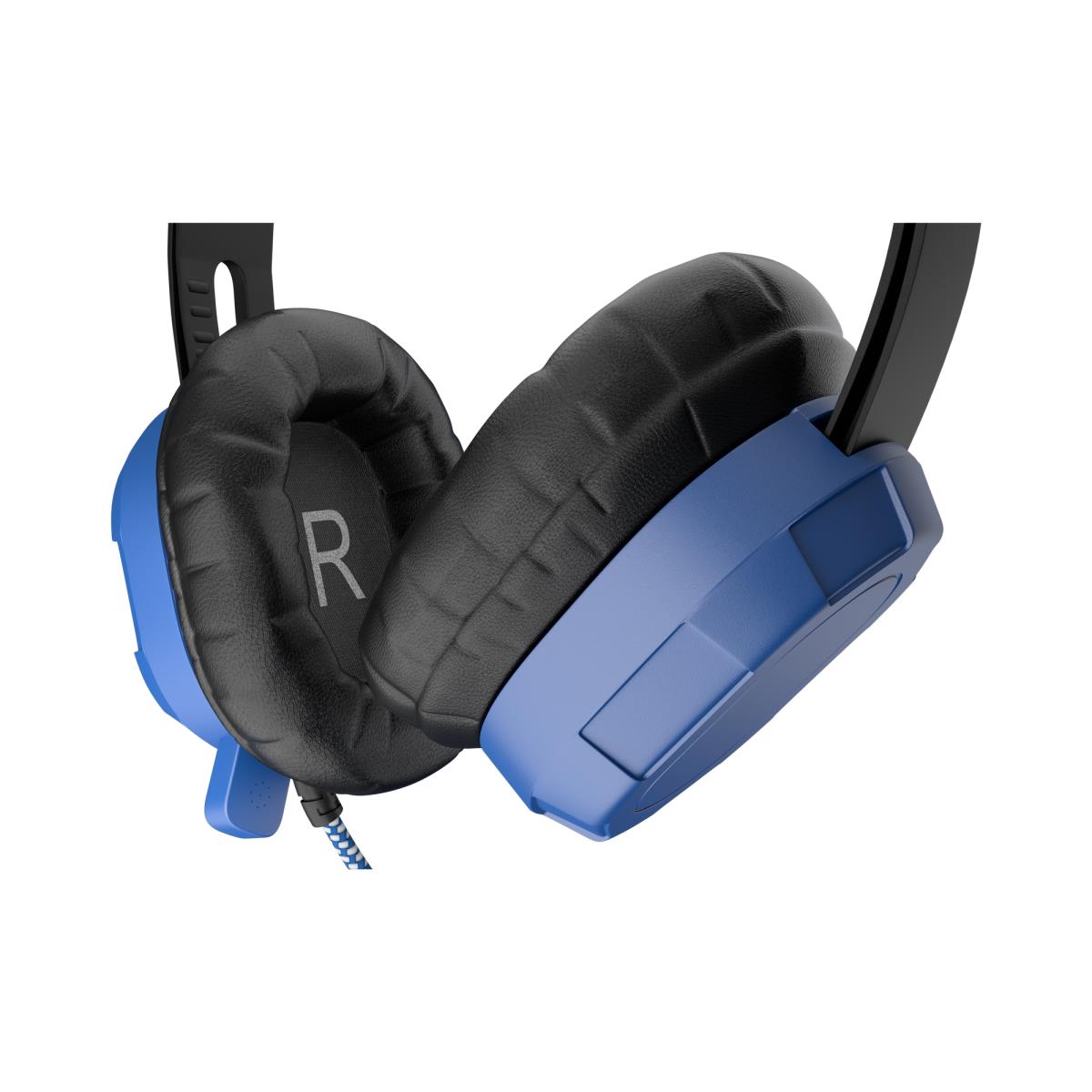 Extreme Headset withbraided cable inline volume control built-in microphone 3.5mm connector breakaway adapter (Blue) thumbnail