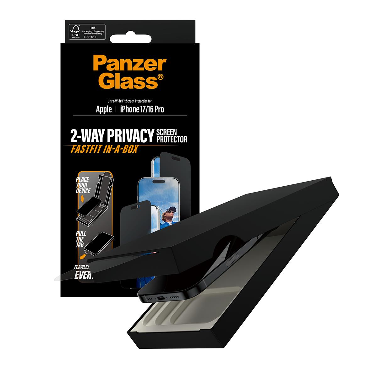EU Product - PG Screen Protector iPhone17 /16 Pro Privacy  UWF thumbnail