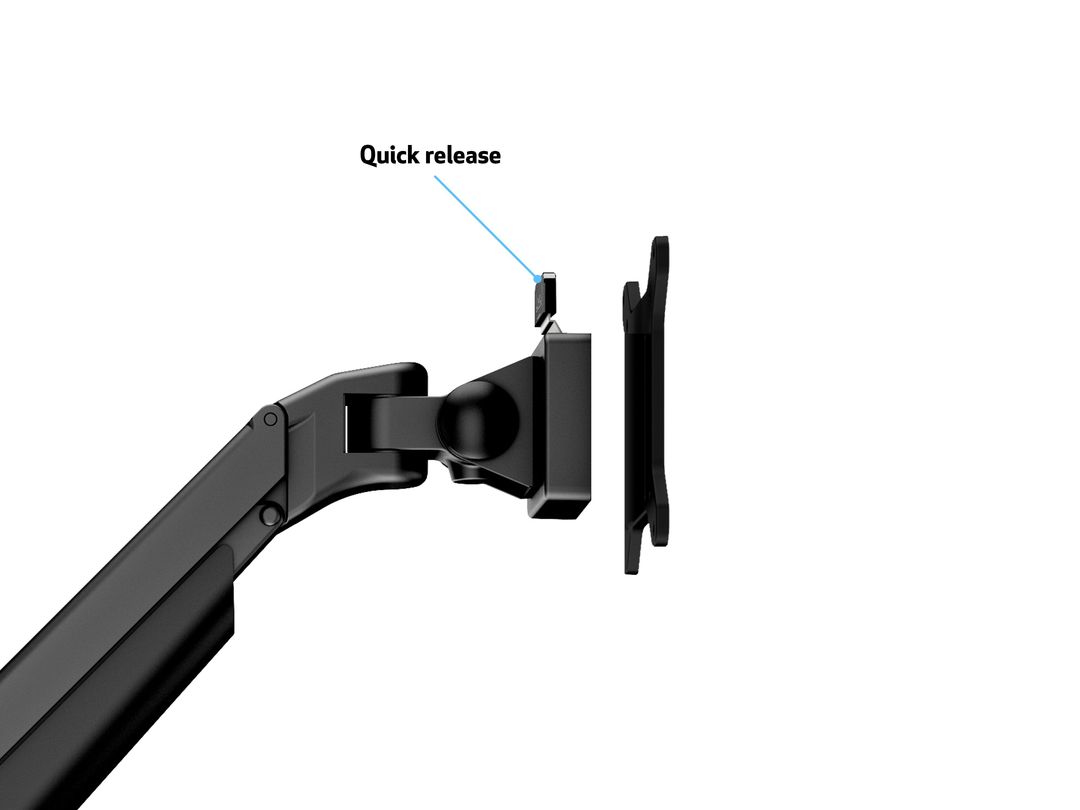 M VESA Gas Lift Arm Desk or Wall Basic Black thumbnail