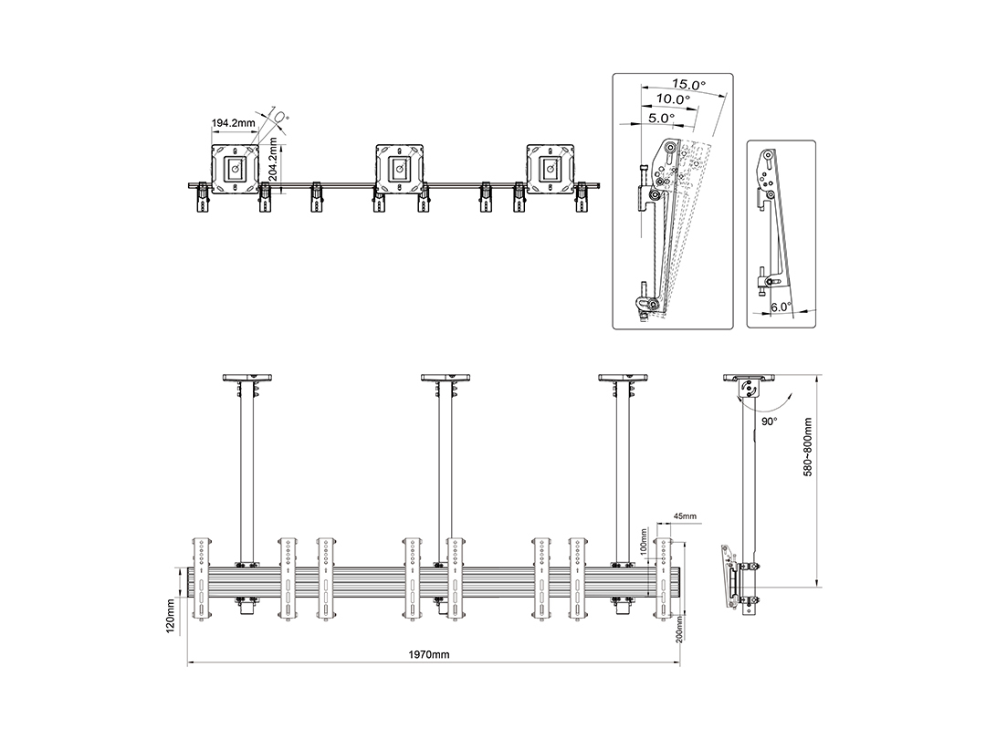 M Menu Board Mount Pro MBC5X1UP VESA 200 thumbnail