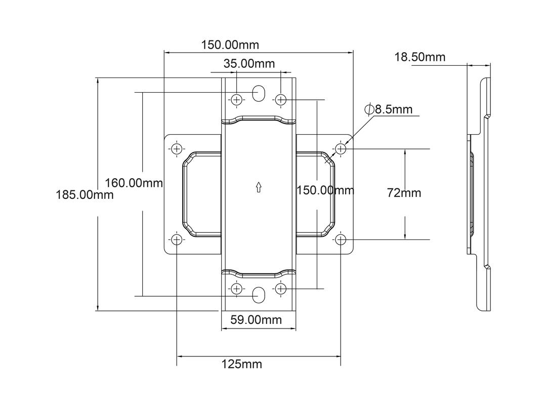 M Pro Series - Wallmount Plate Small thumbnail