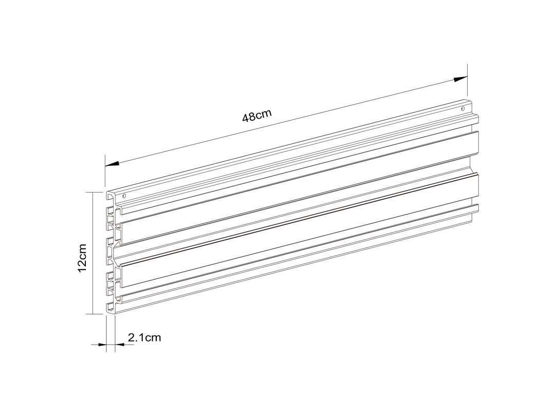 M Pro Series - Single Screen Rail 48cm Black thumbnail