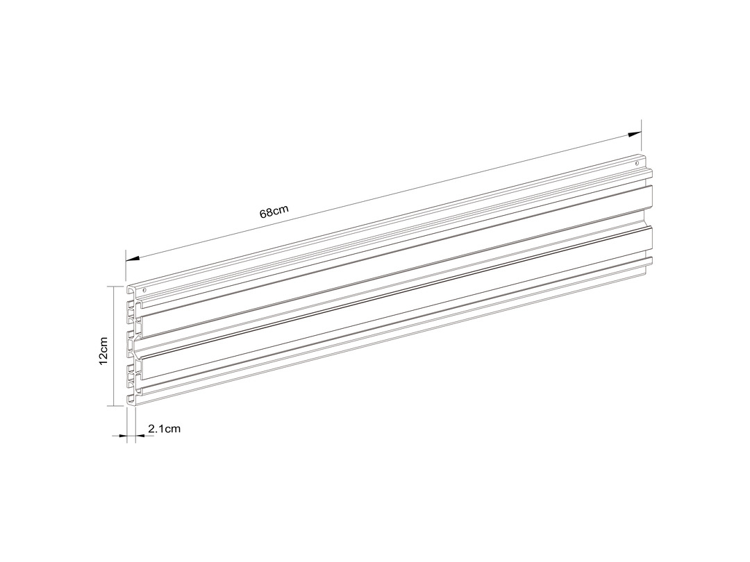 M Pro Series - Single Screen Rail 68cm Black thumbnail