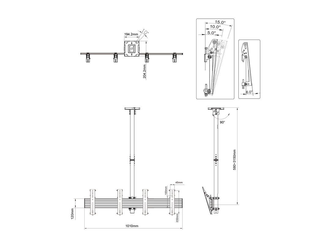 M Ceiling Mount Pro MBC2X1U, VESA 200 thumbnail