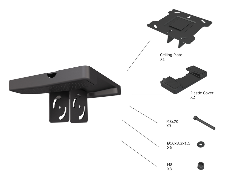 M Pro Series - Ceiling Plate with Plastic Cover Black thumbnail