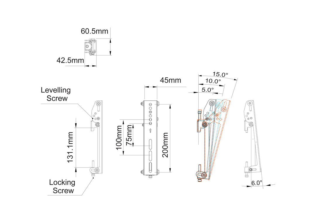 M Pro Series - Tilt Arms 200mm thumbnail