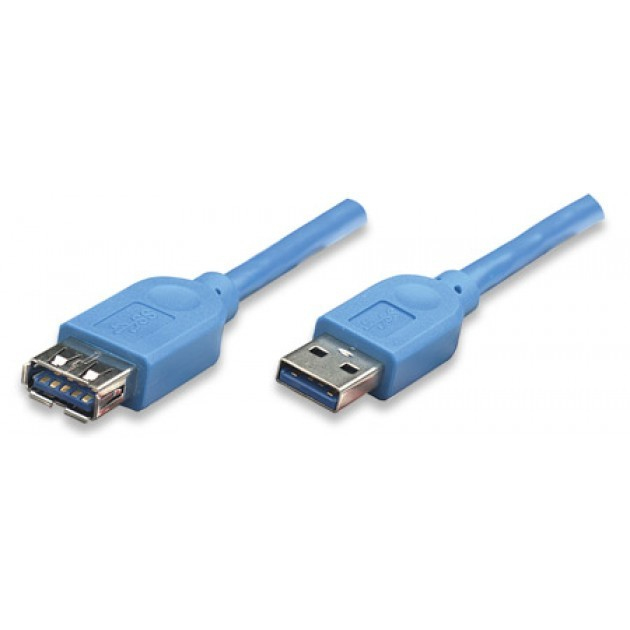 EU Product - USB3.0 Verl�ngerungskabel Stecker/Buchse TypA 1m blau thumbnail