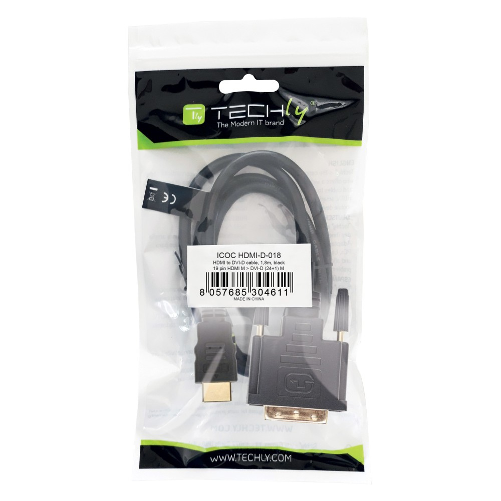 EU Product - HDMI zu DVI-D Kabel 1.8m schwarz thumbnail