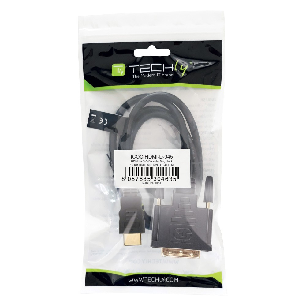EU Product - HDMI zu DVI-D Kabel 5m schwarz thumbnail