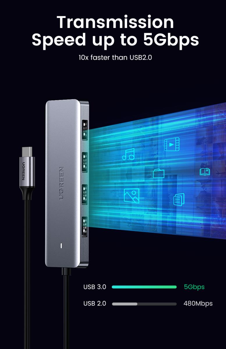 REVODOK USB-C 4-PORT USB 3.0 HUB thumbnail