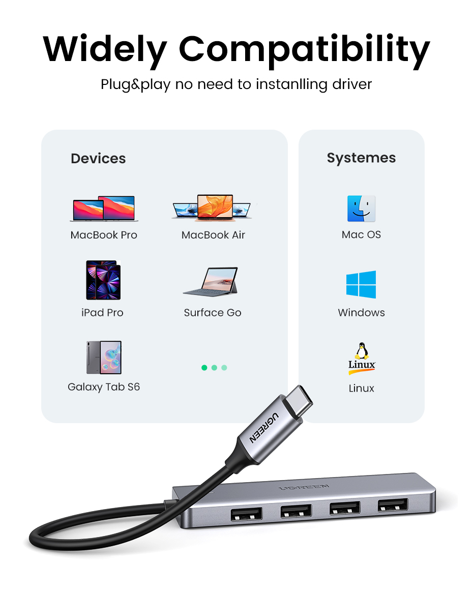REVODOK USB-C 4-PORT USB 3.0 HUB thumbnail