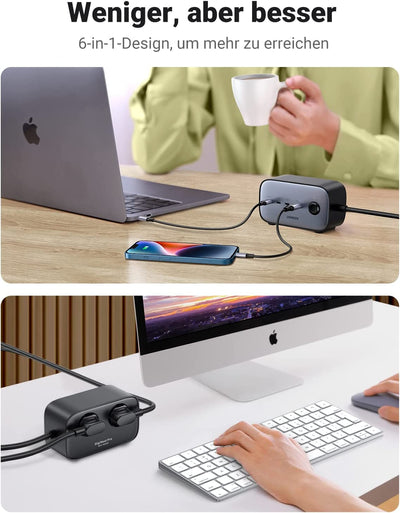 EU Product - 65W DigiNest Cube Socket, 2xUSB-C, 2xUSB-A, 3xAC thumbnail