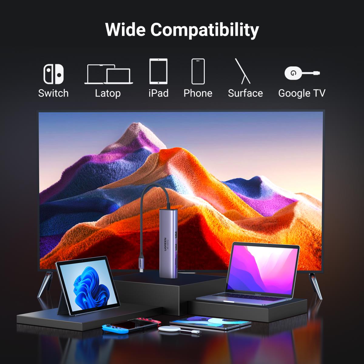 EU Product - 7-in-1 USB-C Adapter to USB-A/HDMI/SD/TF/PD/Ethernet RJ45 thumbnail
