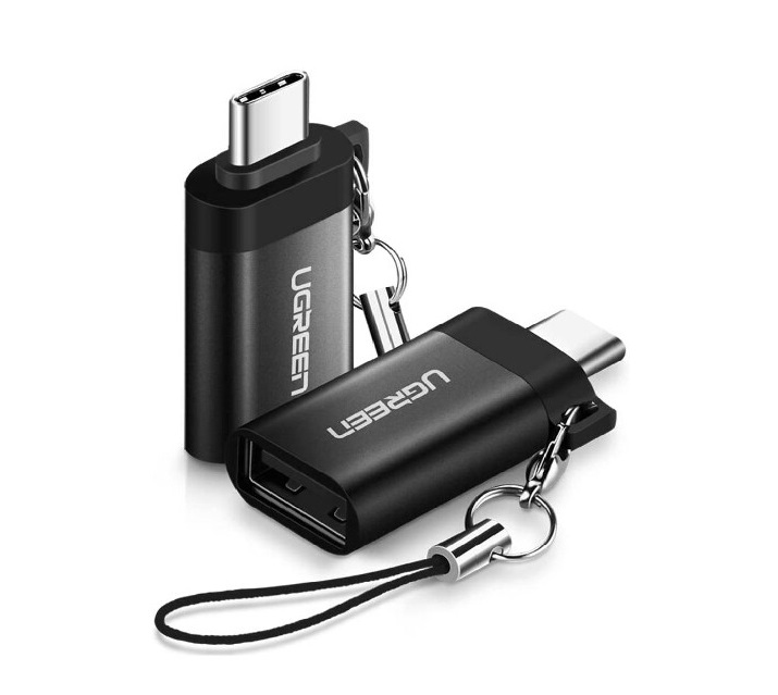 EU Product - USB-C to USB-A 3.0 Adapter with Lanyard - Gray thumbnail