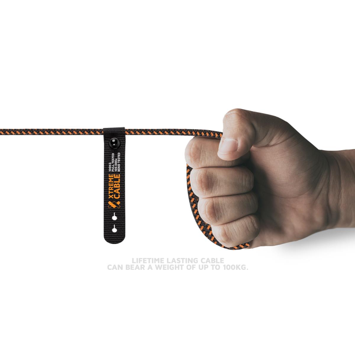 Xtreme Cable - USB-c - Micro - 1.5m - Black / Orange thumbnail