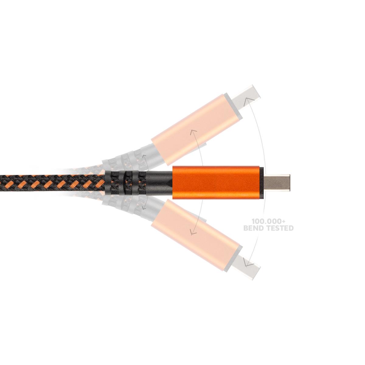 Xtreme Cable - USB-c - Micro - 1.5m - Black / Orange thumbnail