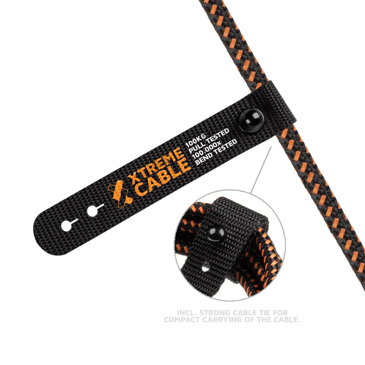 Xtreme Cable - USB-c - Micro - 1.5m - Black / Orange thumbnail