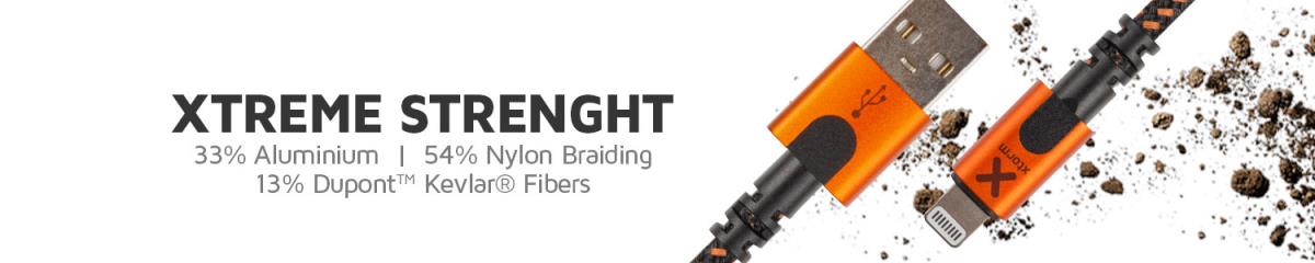Xtreme Cable - USB-c - Micro - 1.5m - Black / Orange thumbnail