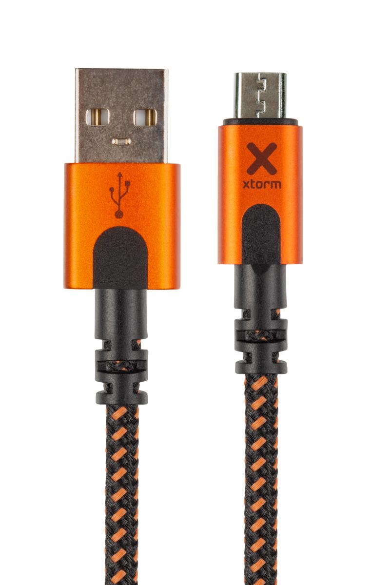 Xtreme Cable - USB-c - Micro - 1.5m - Black / Orange thumbnail
