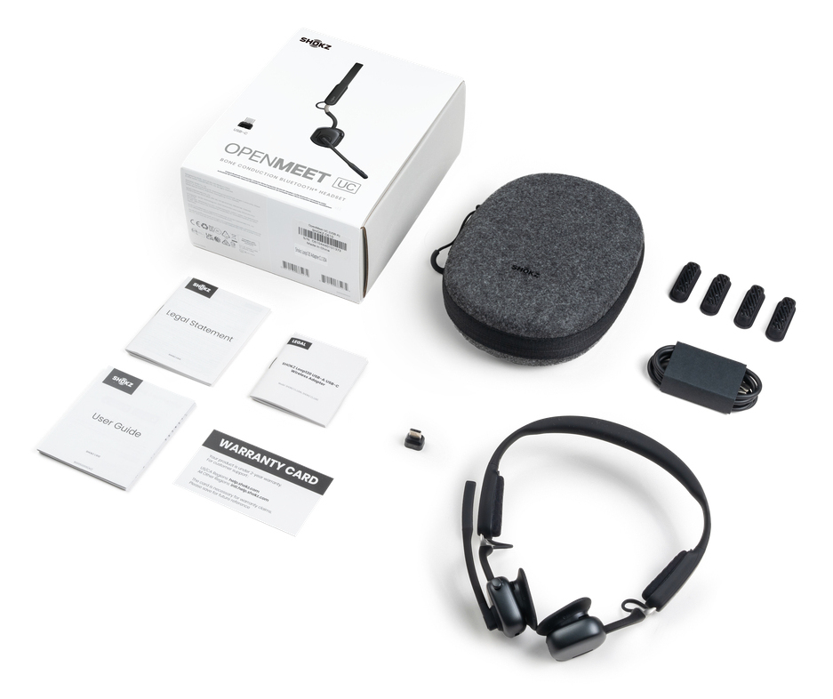 OpenMeet UC Wireless Bluetooth Bone Conduction Videoconferencing Headset with USB-C adapter thumbnail