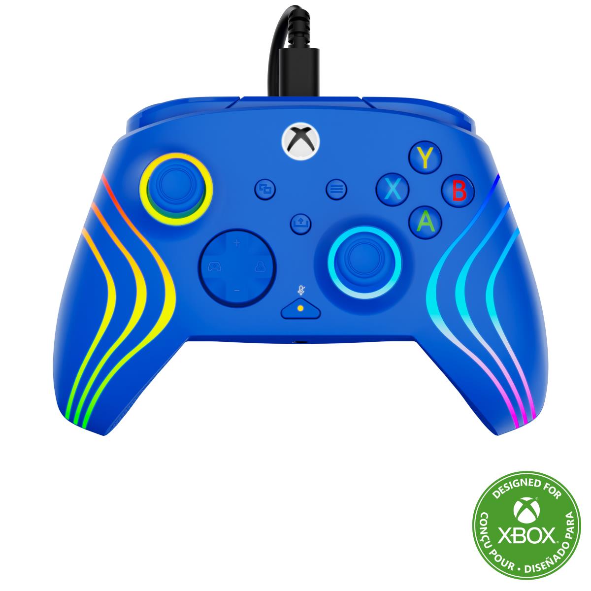 Turtle Beach Afterglow Wave Blue Wired RGB Gaming Controller with Mappable Buttons, Hall-Effect Hair thumbnail