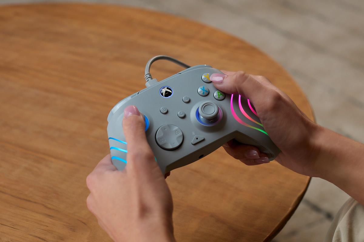 Turtle Beach Afterglow Wave Grey Wired RGB Gaming Controller with Mappable Buttons, Hall-Effect Hair thumbnail