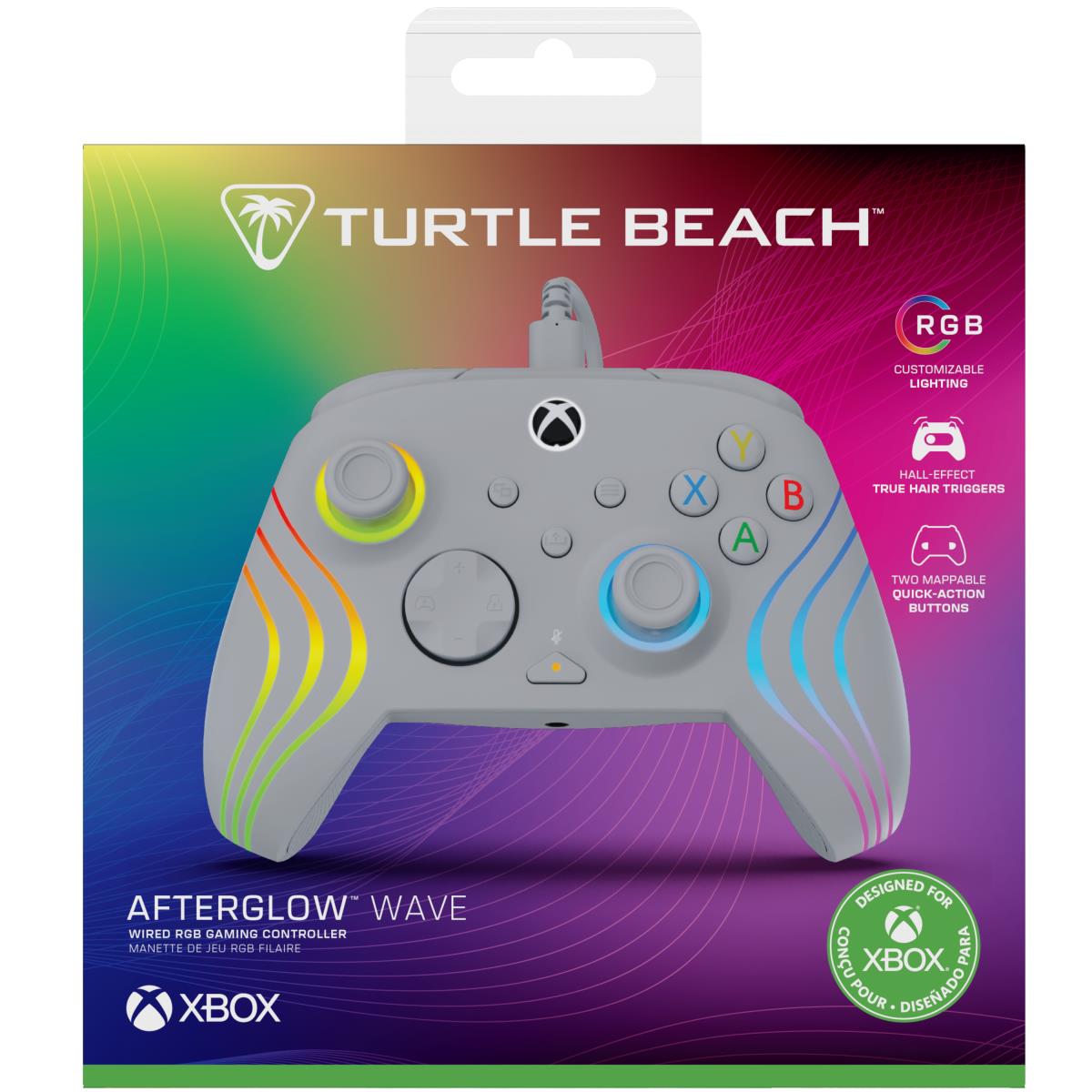 Turtle Beach Afterglow Wave Grey Wired RGB Gaming Controller with Mappable Buttons, Hall-Effect Hair thumbnail