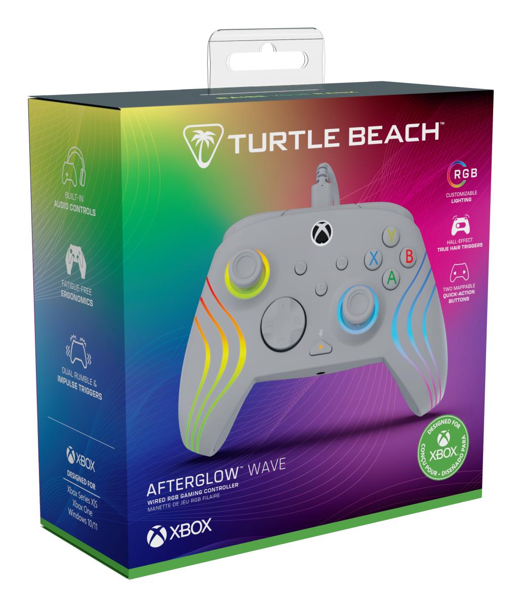 Turtle Beach Afterglow Wave Grey Wired RGB Gaming Controller with Mappable Buttons, Hall-Effect Hair thumbnail