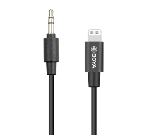 BOYA BY-K1 mobile phone cable Black 3.5mm Lightning thumbnail