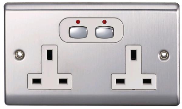 EnerGenie Smart 6 mm Double socket-outlet Silver thumbnail