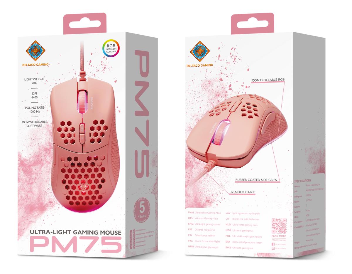 EU Product - Gaming Maus USB, RGB, pink thumbnail