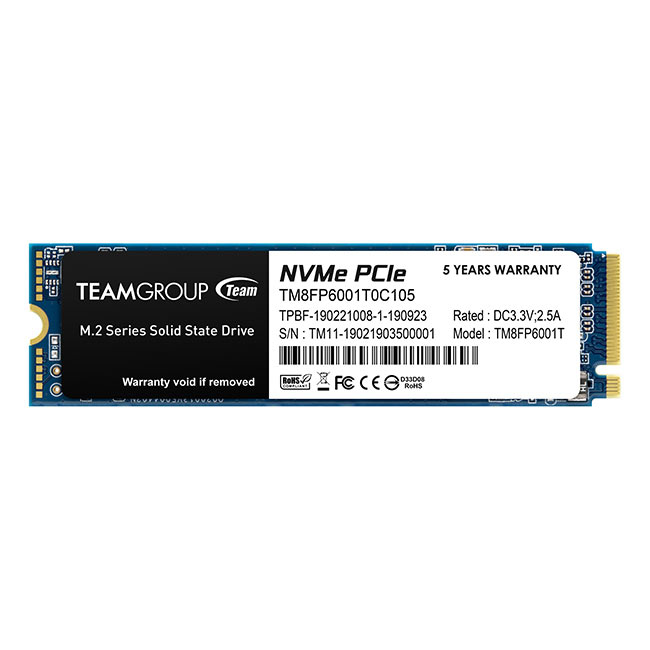 MP33 (TM8FP6001T0C101) 1TB NVMe SSD, M.2 Interface, PCIe Gen3, 2280, Read 1700MB/s, Write 1400MB/s, 3 Year Warranty thumbnail