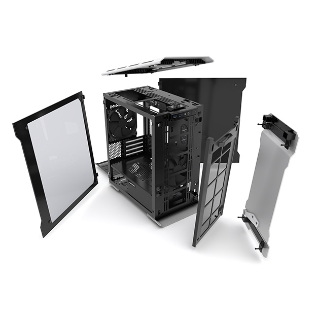 Enthoo Evolv Micro-ATX Glass Case - Silver thumbnail
