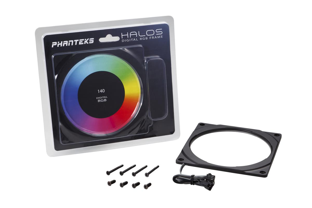 Halos 140mm Digital RGB LED Fan Frame - Black thumbnail