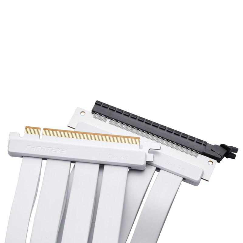 300 mmFlatline PCI-E 4.0 x16Riser Cable 90 Adapter - White thumbnail