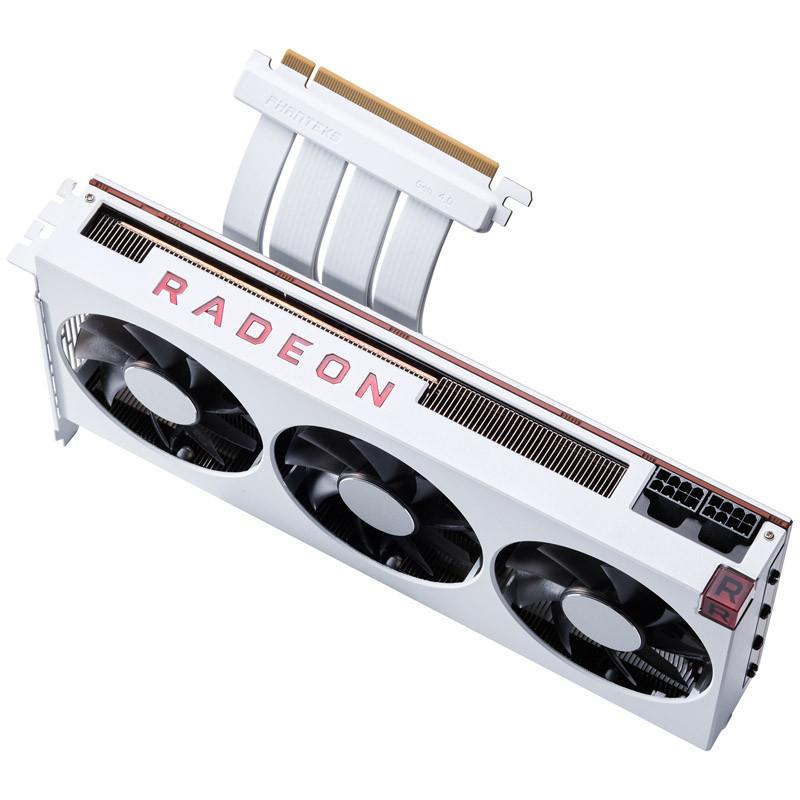 300 mmFlatline PCI-E 4.0 x16Riser Cable 90 Adapter - White thumbnail