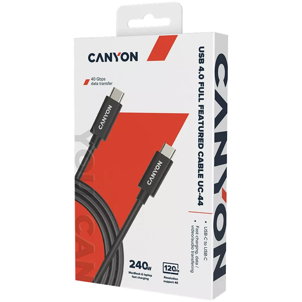 UC-44 cable U4-CC-5A1M-E USB4 TYPE-C to TYPE-C BLK thumbnail