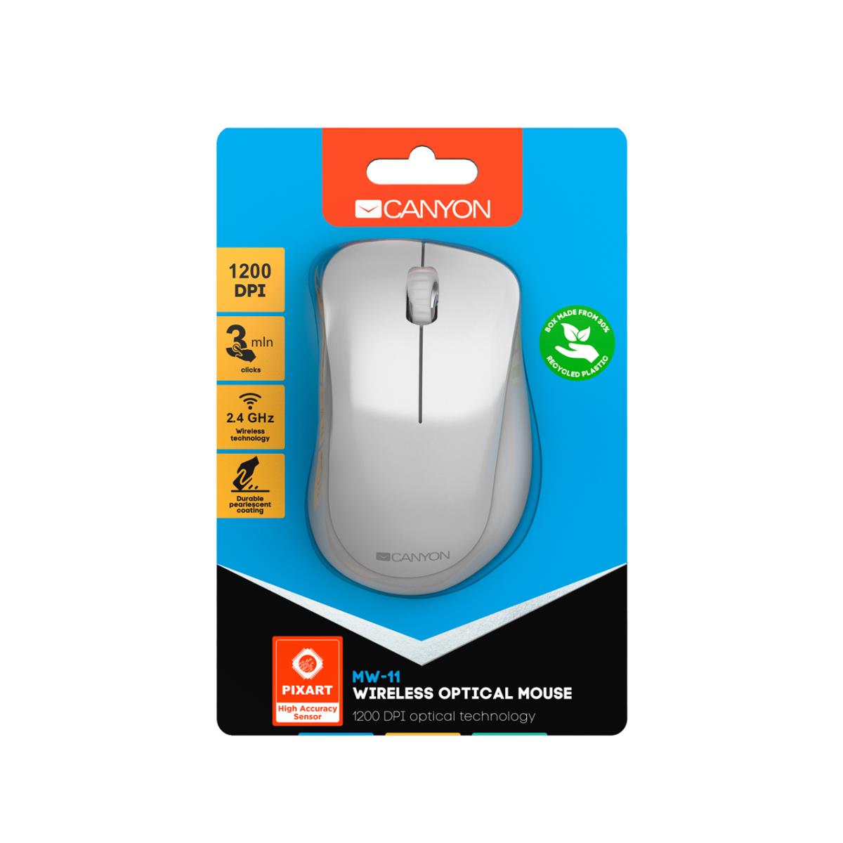 Wireless Optical Mouse With Pixart Sensor White thumbnail