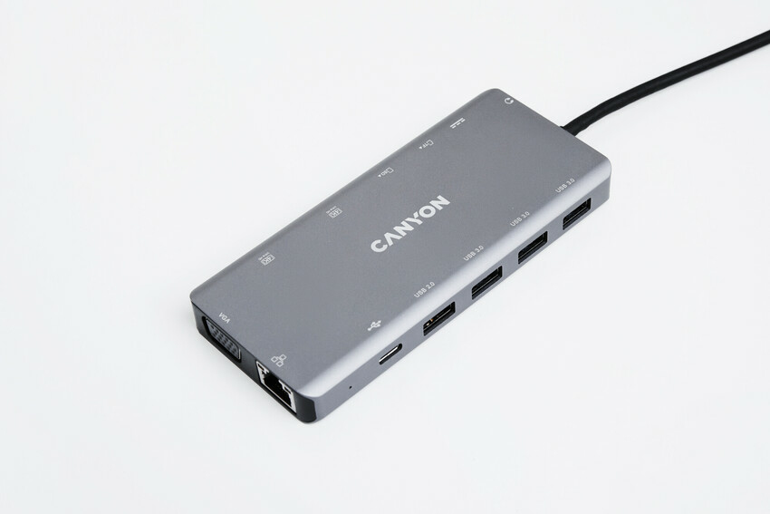 13 in 1 USB C hub with 2*HDMI 3*USB 3.0 Dark Grey thumbnail