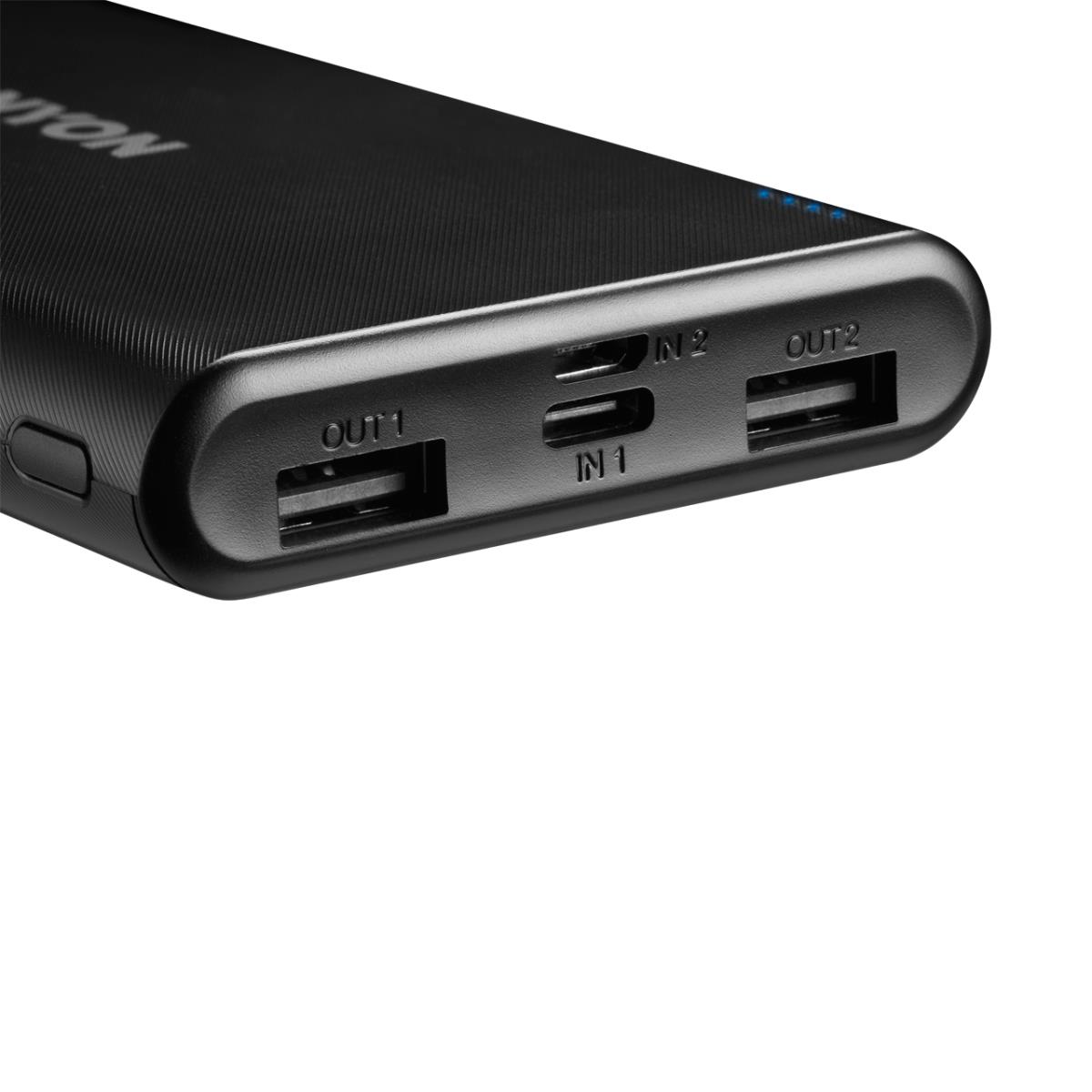 Micro-USB/USB-C power bank 10000 mAh Black thumbnail