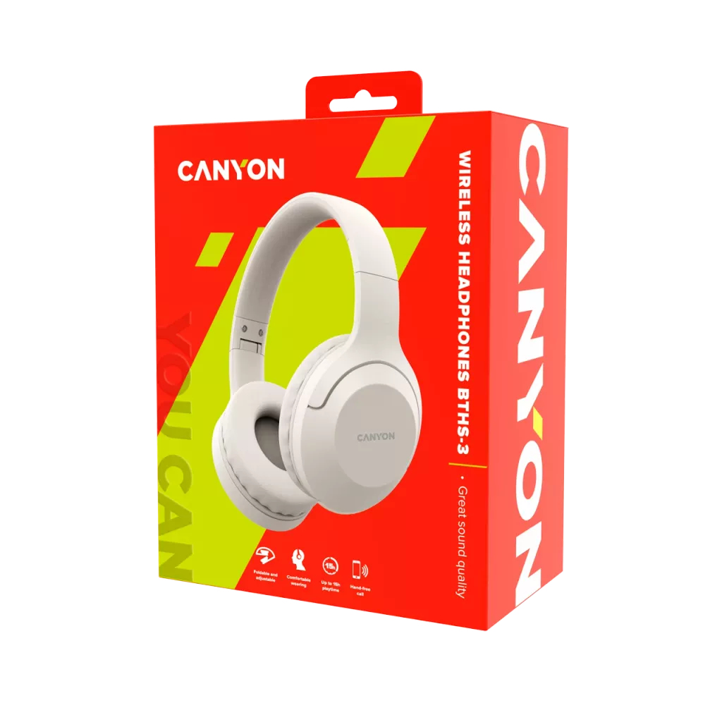 EU Product - Bluetooth Headset - Bths-3 - On-ear/stereo - Bt 5.1 - Beige Retail thumbnail
