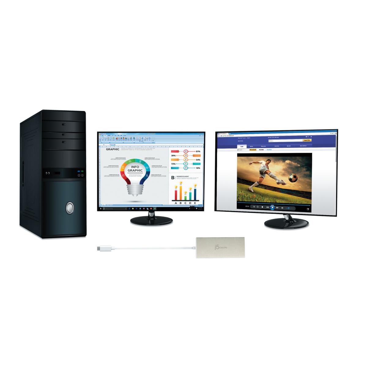 JCD381-N USB-C� Dual HDMI� Mini Dock thumbnail