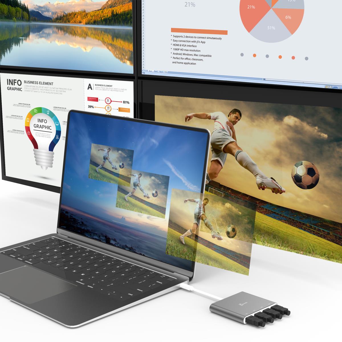USB-C TO 4 PORT HDMI ADAPTER thumbnail