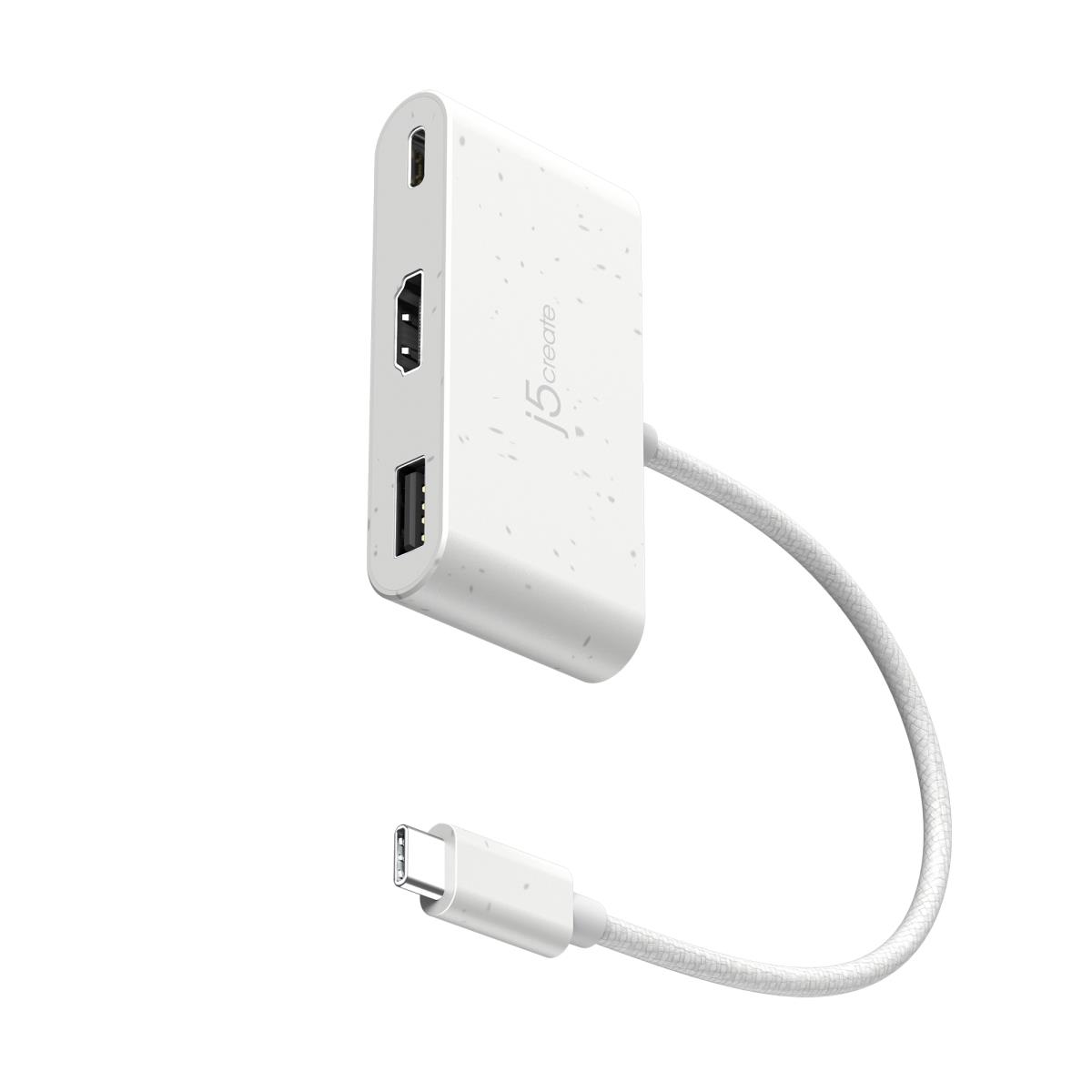 JCA379EW-N Eco-Friendly USB-C to HDMI & USB Type-A with Power Delivery thumbnail